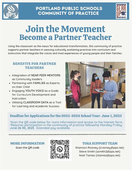 Partner Teacher Flyer